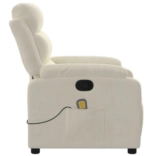 Massagestol velour cremefarvet
