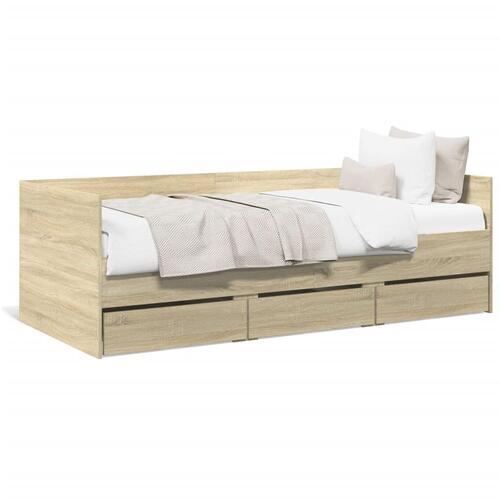 Daybed med skuffer uden madras 90x190 cm sonoma-eg