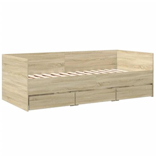 Daybed med skuffer uden madras 90x190 cm sonoma-eg