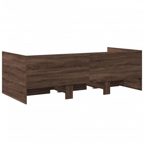 Daybed med skuffer uden madras 75x190 cm brunt eg