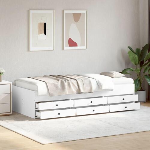 Daybed med skuffer uden madras 100x200 cm hvid