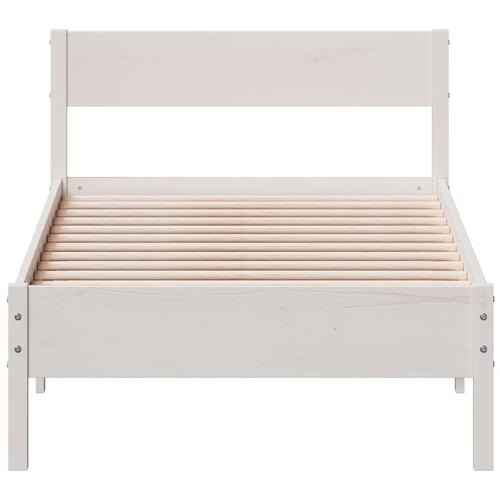 Sengeramme uden madras 100x200 cm massivt fyrretræ hvid