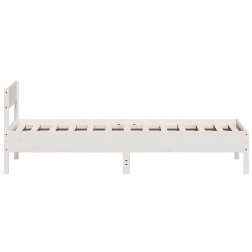 Sengeramme uden madras 100x200 cm massivt fyrretræ hvid