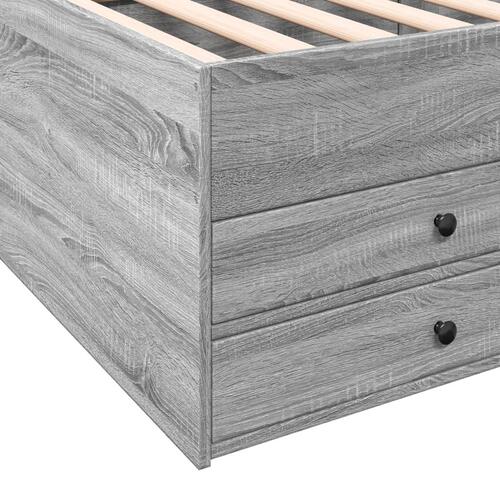 Daybed med skuffer uden madras 90x190 cm grå sonoma-eg