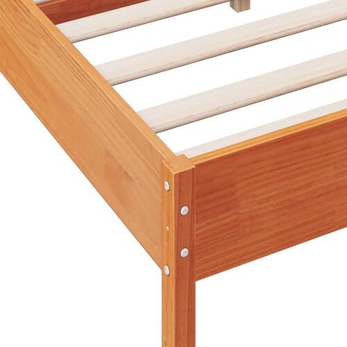 Sengeramme uden madras 135x190 cm massivt fyrretræ brun