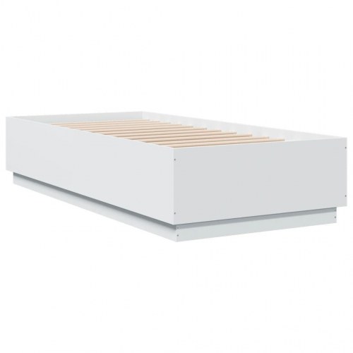 Sengeramme 100 x 200 cm i konstrueret træ - hvid
