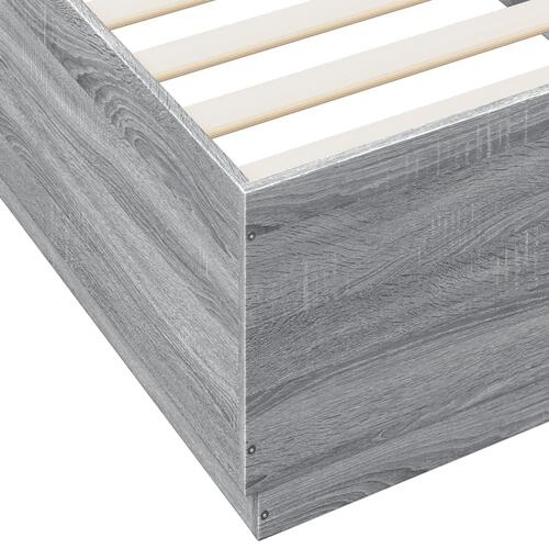 Sengeramme 100x200 cm konstrueret træ grå sonoma-eg