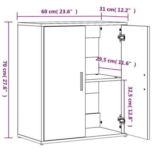 Skænk 60x31x70 cm konstrueret træ sort