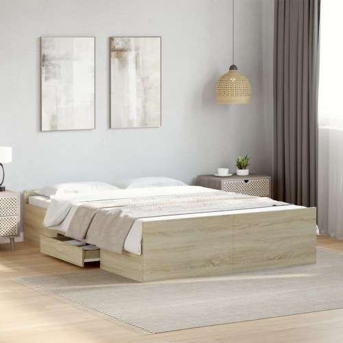 Sengeramme med 2 skuffer 120 x 190 cm - sonoma-eg