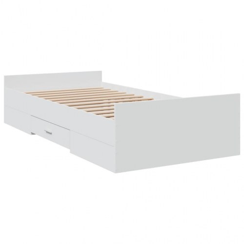 Sengeramme med skuffer 90 x 190 cm - hvid