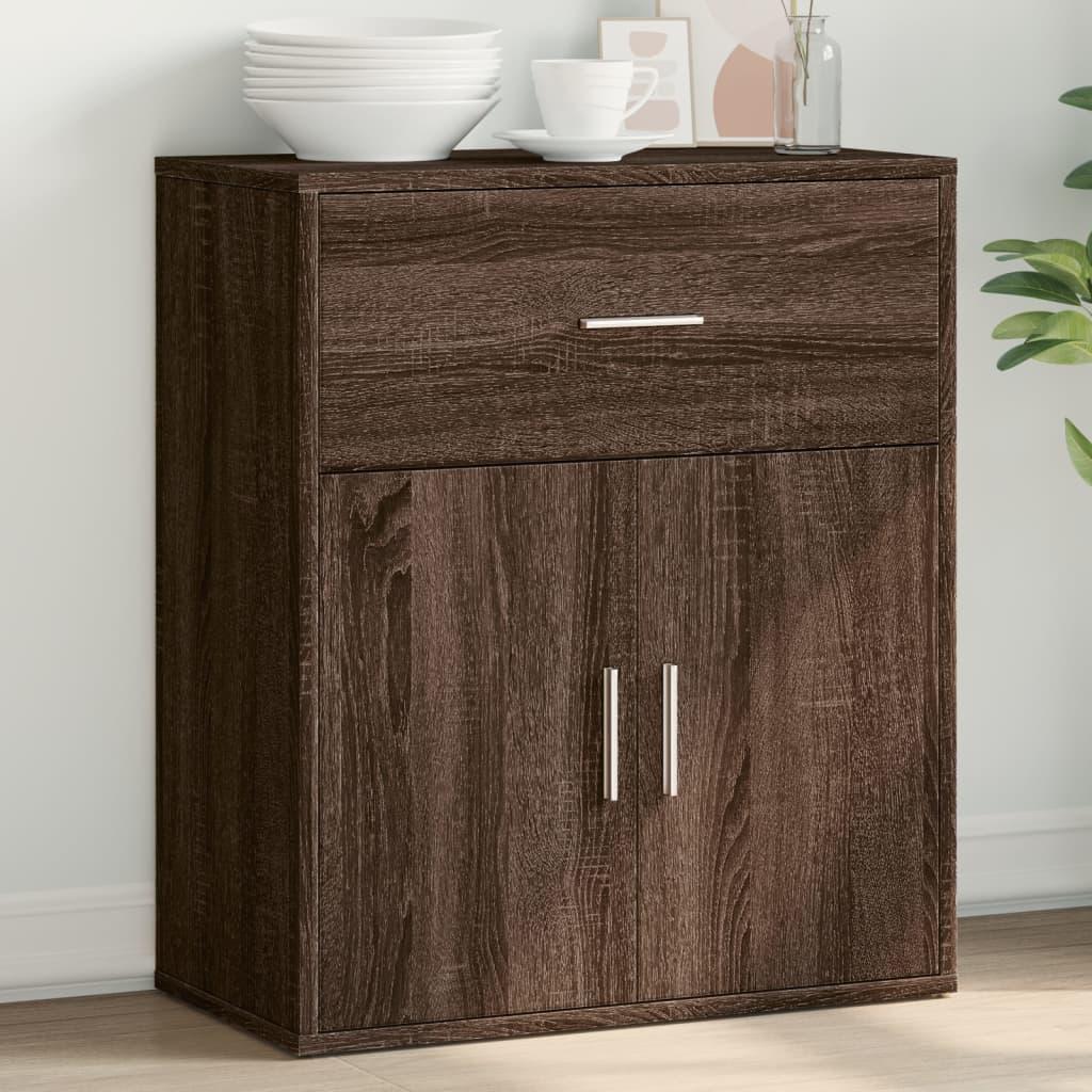 Skænk 60x31x70 cm konstrueret træ brun egetræsfarve
