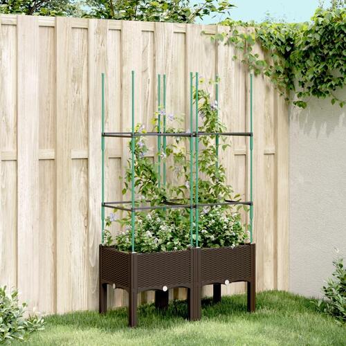 Plantekasse med espalier 80x40x142,5 cm PP brun