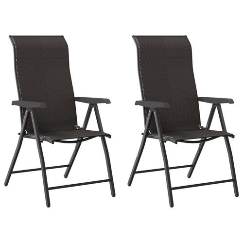 Havestole 2 stk. foldbar polyrattan sort