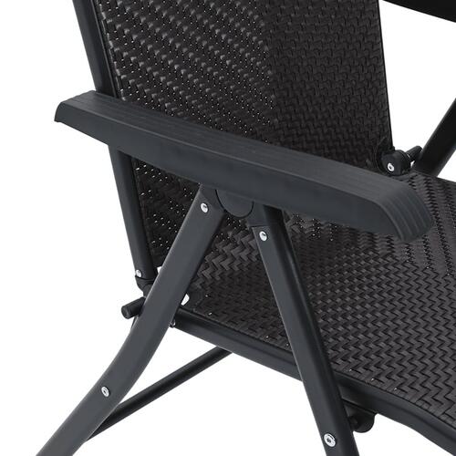 Havestole 2 stk. foldbar polyrattan sort
