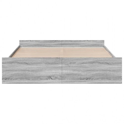 Sengeramme med 2 skuffer 200 x 200 cm - grå sonoma-eg