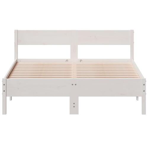 Sengeramme uden madras 120x190 cm massivt fyrretræ hvid