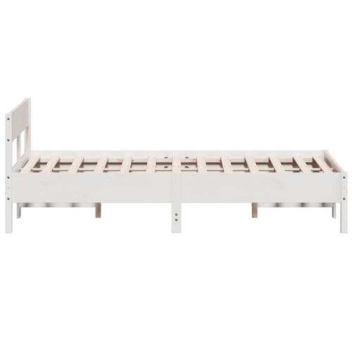 Sengeramme uden madras 120x190 cm massivt fyrretræ hvid