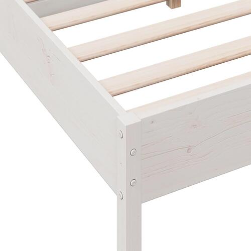 Sengeramme uden madras 120x190 cm massivt fyrretræ hvid