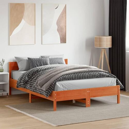Sengeramme uden madras 120x190 cm massivt fyrretræ gyldenbrun