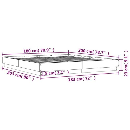 Sengestel 180x200 cm konstrueret træ hvid