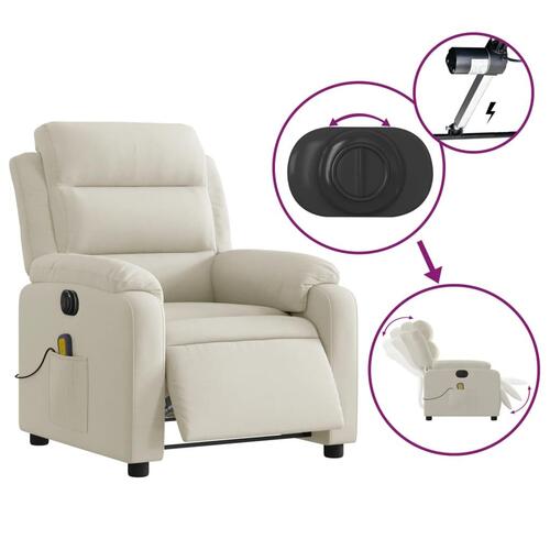 Massagestol velour cremefarvet