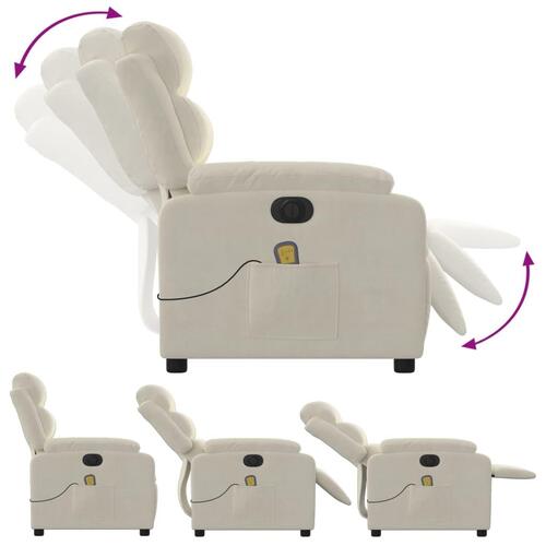 Massagestol velour cremefarvet