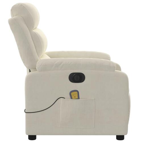 Massagestol velour cremefarvet