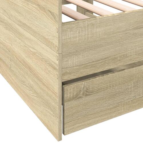 Daybed med skuffer uden madras 75x190 cm sonoma-eg