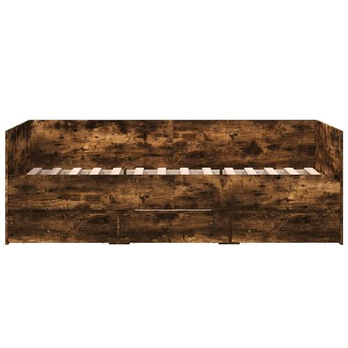 Daybed med skuffer uden madras 75x190 cm røget eg