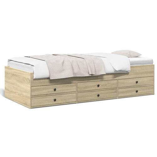 Daybed med skuffer uden madras 100x200 cm sonoma-eg
