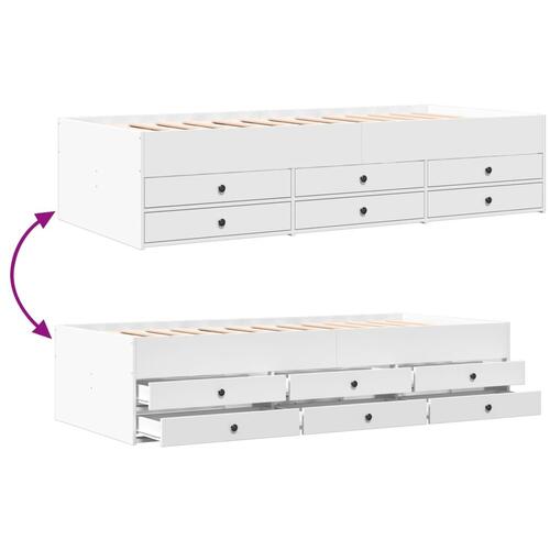 Daybed med skuffer uden madras 90x190 cm hvid
