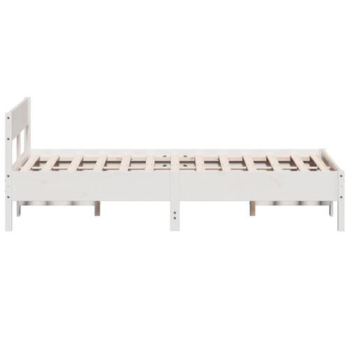 Sengeramme uden madras 140x200 cm massivt fyrretræ hvid