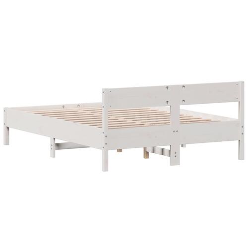 Sengeramme uden madras 140x200 cm massivt fyrretræ hvid