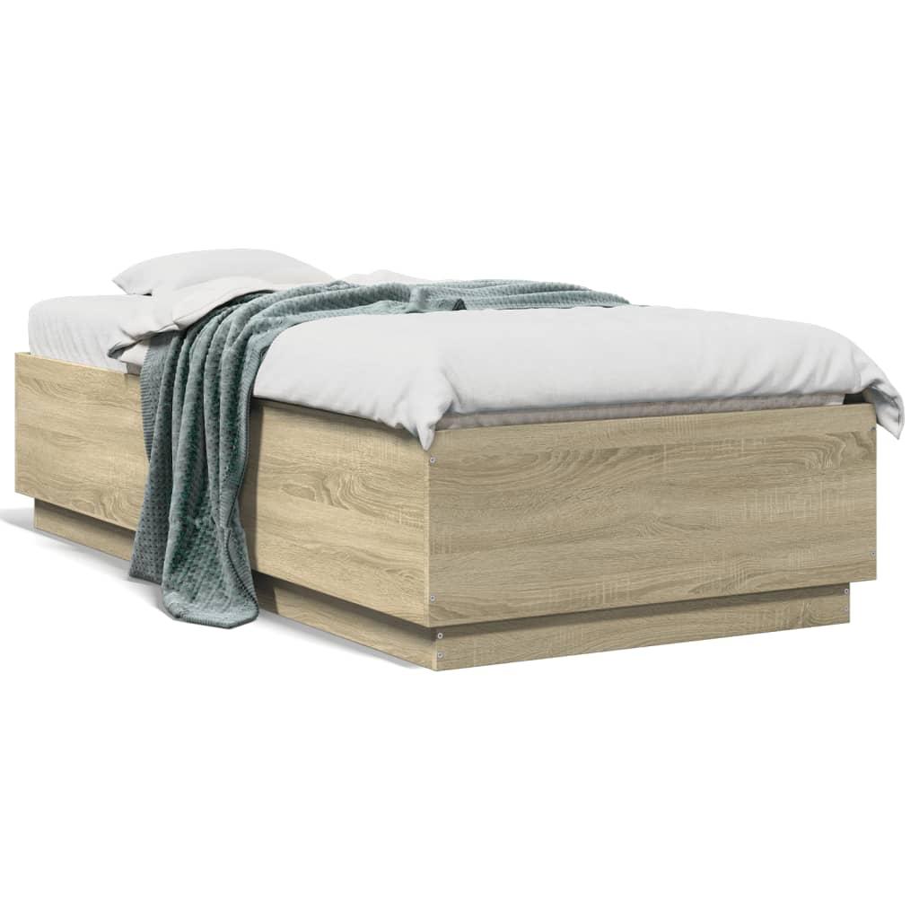 Sengeramme 75x190 cm konstrueret træ sonoma-eg
