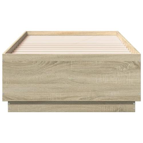Sengeramme 75x190 cm konstrueret træ sonoma-eg