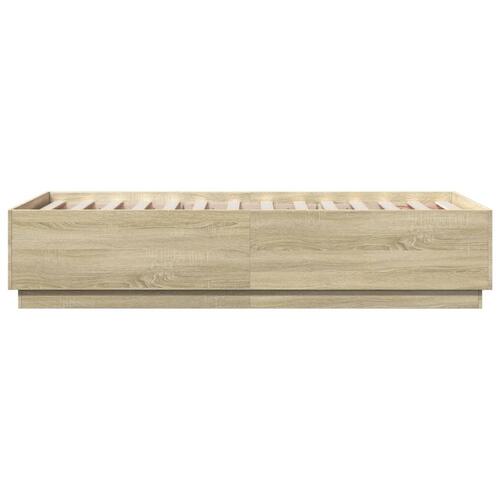 Sengeramme 75x190 cm konstrueret træ sonoma-eg