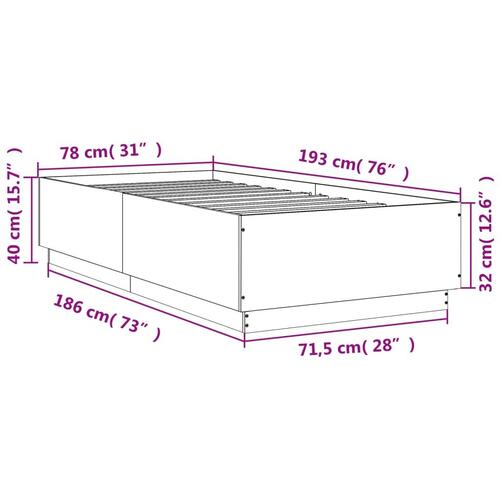 Sengeramme 75x190 cm konstrueret træ sonoma-eg