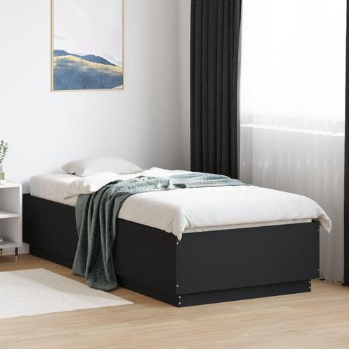 Sengeramme 100x200 cm konstrueret træ sort