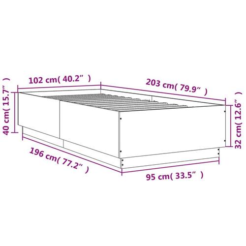 Sengeramme 100x200 cm konstrueret træ sort