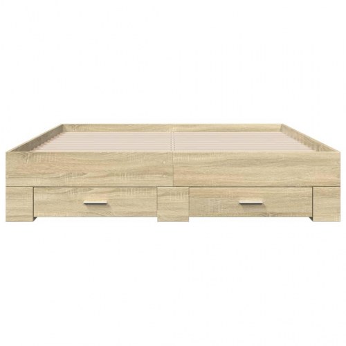 Sengeramme med 4 skuffer 150 x 200 cm - sonoma-eg