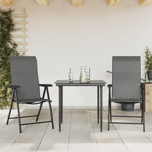 Havestole 2 stk. foldbar polyrattan grå