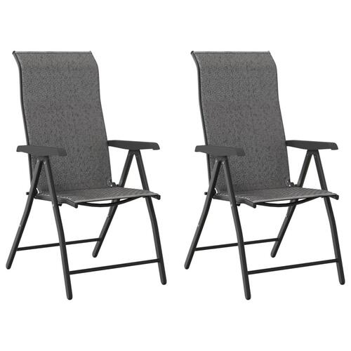Havestole 2 stk. foldbar polyrattan grå