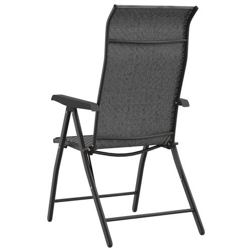 Havestole 2 stk. foldbar polyrattan grå