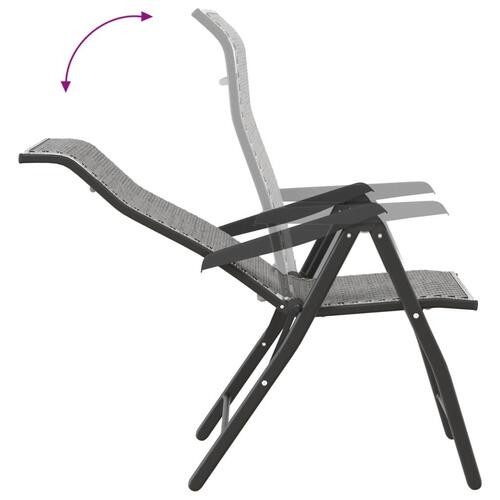 Havestole 2 stk. foldbar polyrattan grå
