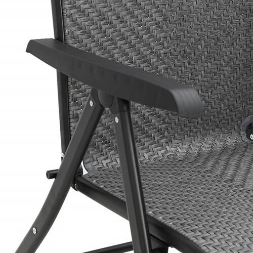 Havestole 2 stk. foldbar polyrattan grå