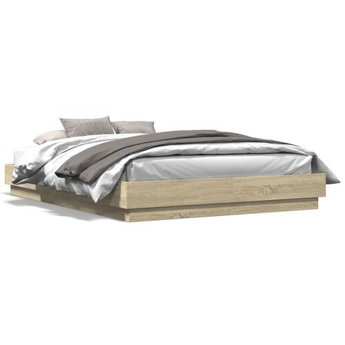 Sengestel 150x200 cm konstrueret træ sonoma-eg