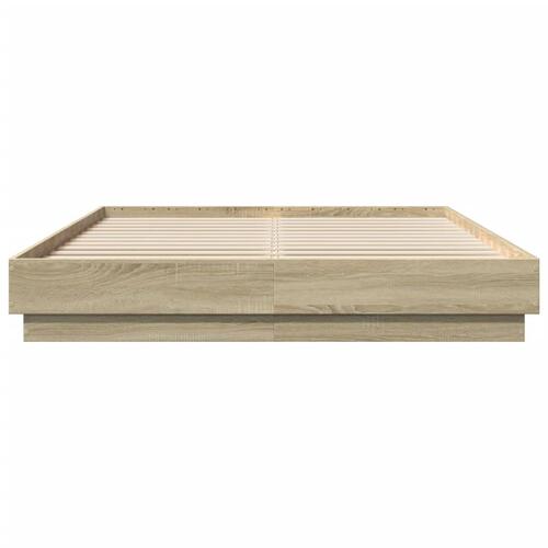 Sengestel 150x200 cm konstrueret træ sonoma-eg
