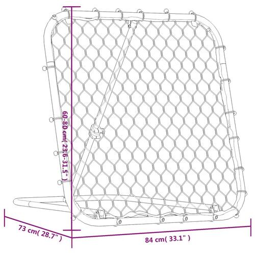 Rebounder 84x73x60-80 cm justerbart stål sort