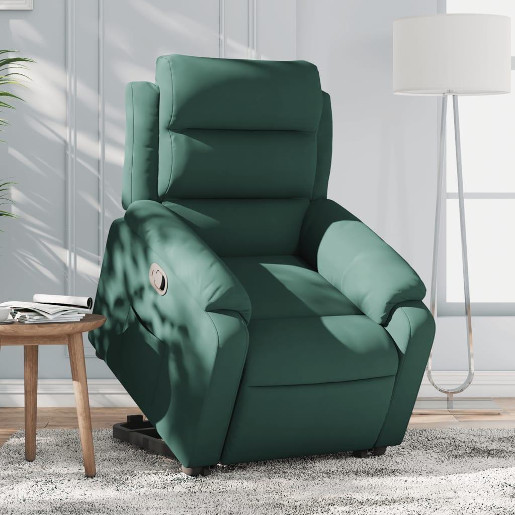 Løftestol velour mørkegrøn