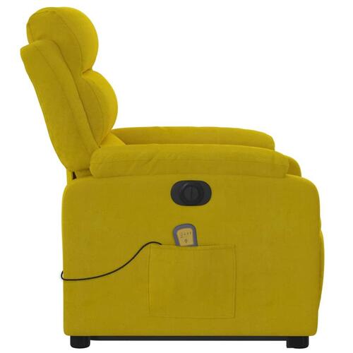 Løftestol med massagefunktion velour gul